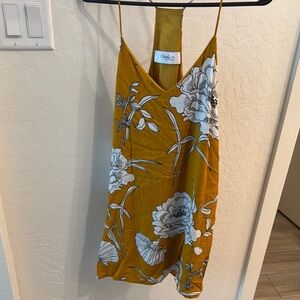 Floral Mustard Yellow Slip Dress